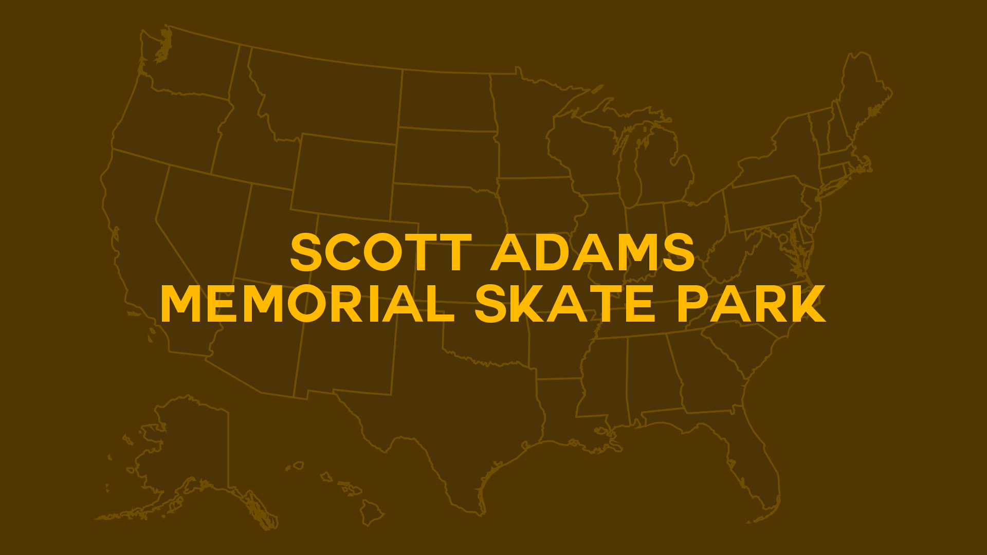 Title card for Scott Adams Memorial Skate Park